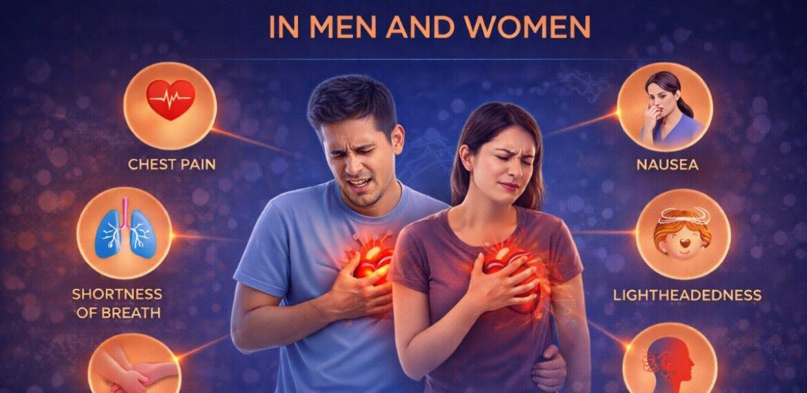 Learn the warning signs of a heart attack, symptoms in men and women. Know when to seek urgent medical help.